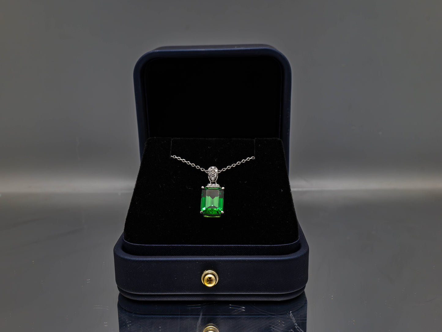 Emerald Cut Laboratory Gemstone Necklace