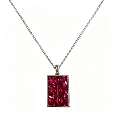 S925 Silver Lab-Grown Corundum Necklace