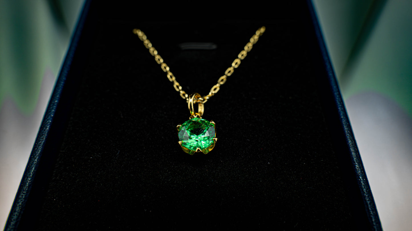 Round Cut Laboratory Gemstone Necklace