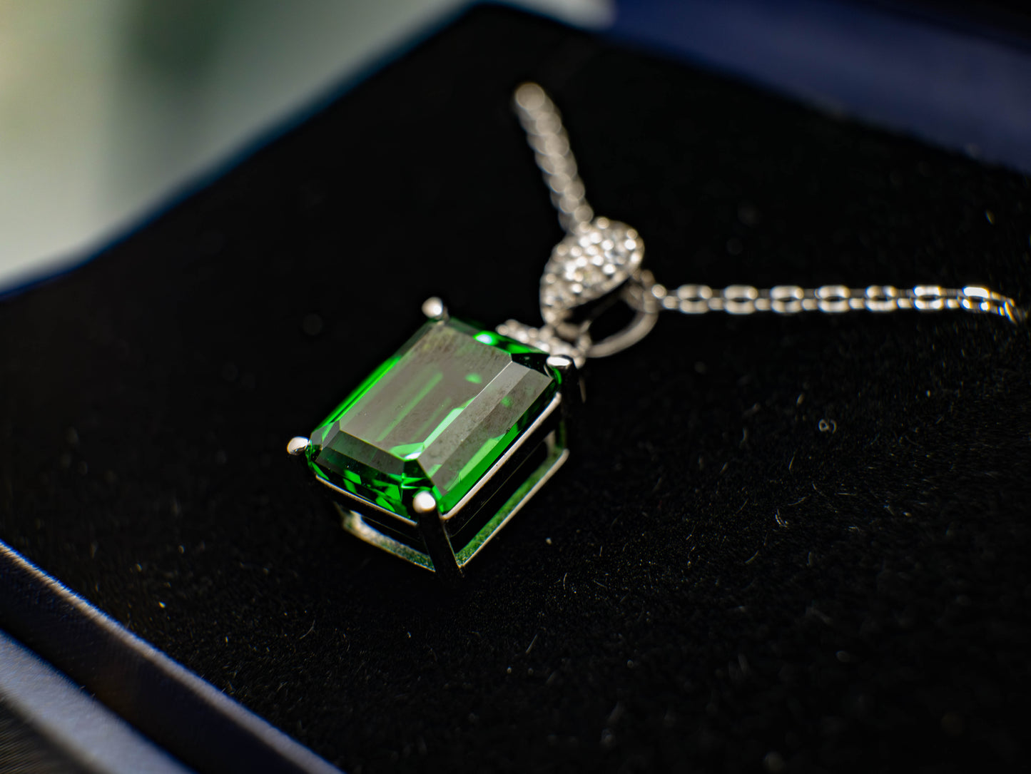 Emerald Cut Laboratory Gemstone Necklace